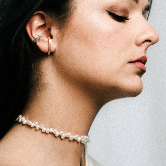 Perlenchoker - Luise - Silber