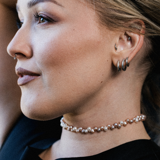 Perlenchoker - Luise rosé