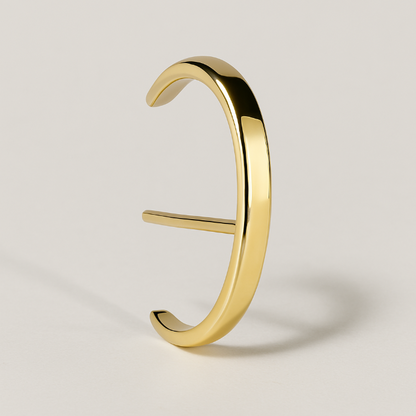Ohrring Saga aus 14k Gold in Nahaufnahme glaenzend