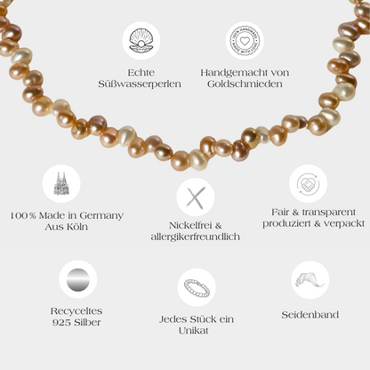 rose Perlenchoker Tanja aus echten Perlen und Silber mit allen Produktinformationen